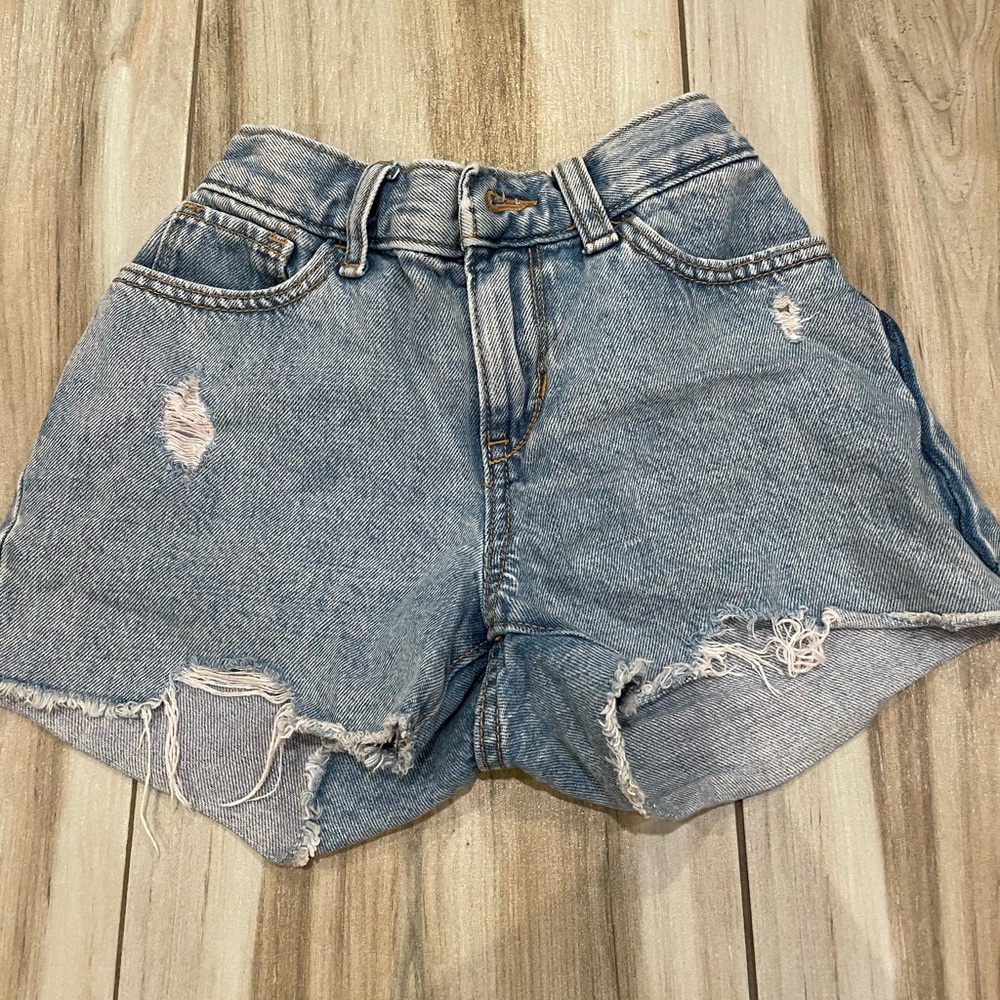 Old Navy Blue Jean Shorts Distressed Raw Hem